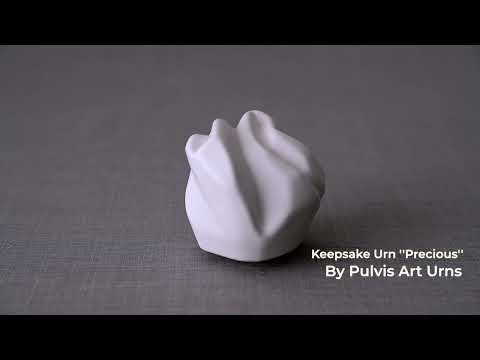 
                  
                    Load and play video in Gallery viewer, Cremation Keepsake Urn &quot;Precious&quot; - Small | White Matte | Ceramic
                  
                