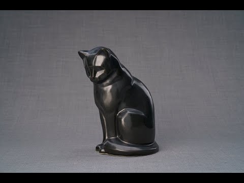 
                  
                    Load and play video in Gallery viewer, Neko Cremation Urn for Ashes -Cobalt Metallic | Ceramic | Handmade
                  
                