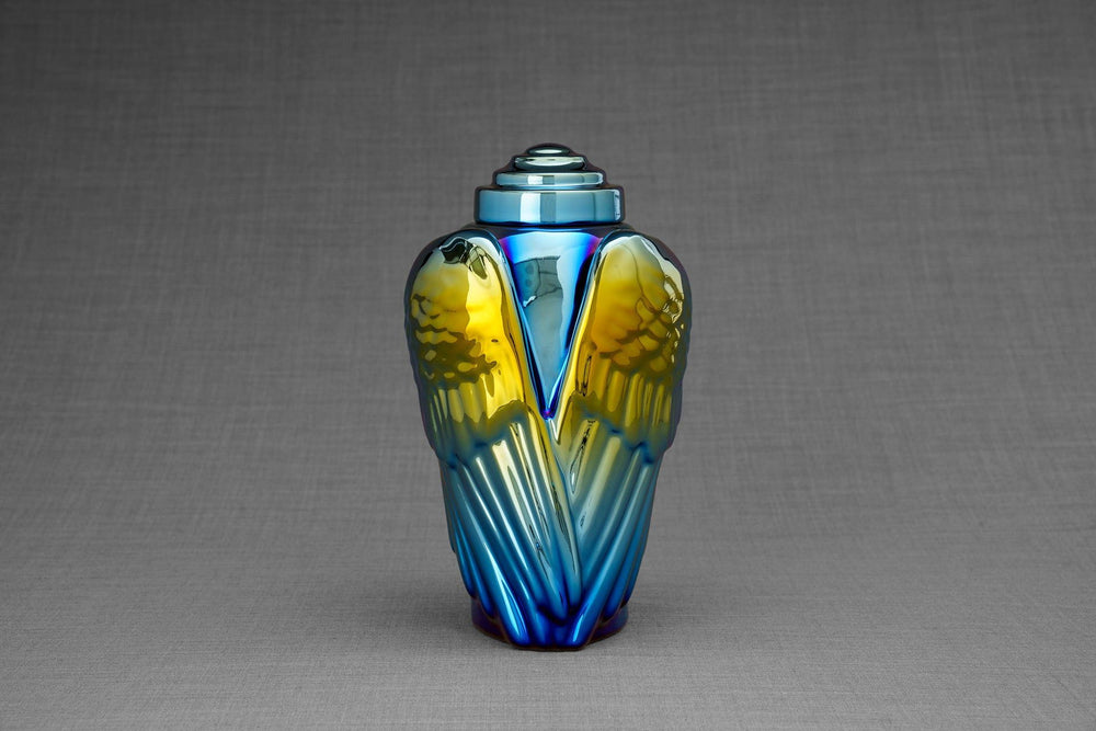 
                  
                    Pulvis Art Urns Adult Size Urn Exclusive Cremation Urn for Ashes "Wings" - Large | Shiny Yellow
                  
                