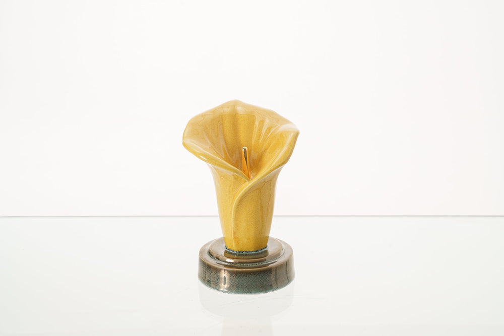 Pulvis Art Urns Keepsake Urn Calla Lily Keepsake Urn - Amber Yellow | Ceramic. Keepsake for cremation ashes -small