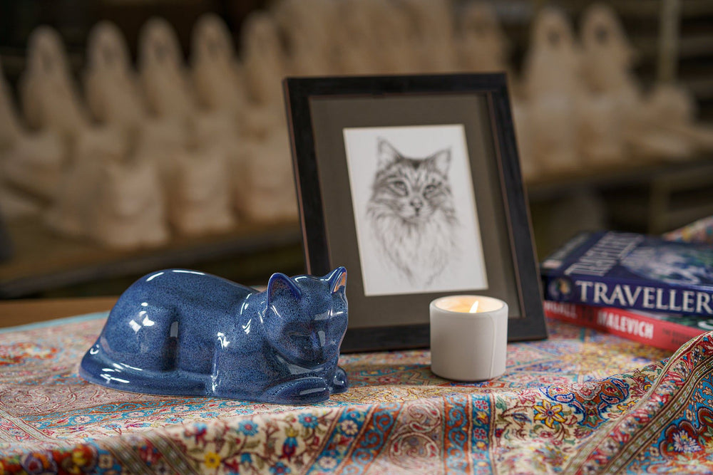 
                  
                    Pulvis Art Urns Memorial Bundle Cat Memorial Bundle - 4 Pieces - Portrait | Urn | Nameplate Holder | Scented Candle
                  
                