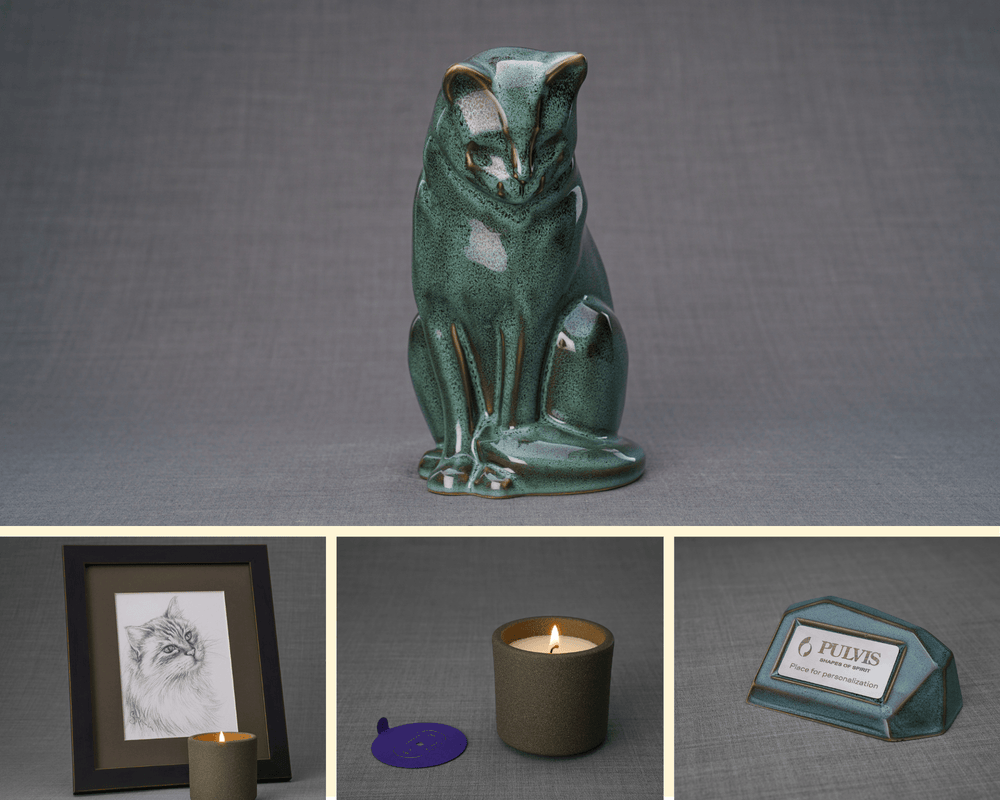 
                  
                    Pulvis Art Urns Memorial Bundle Neko Memorial Bundle - 4 Pieces - Portrait | Urn | Nameplate Holder | Scented Candle
                  
                