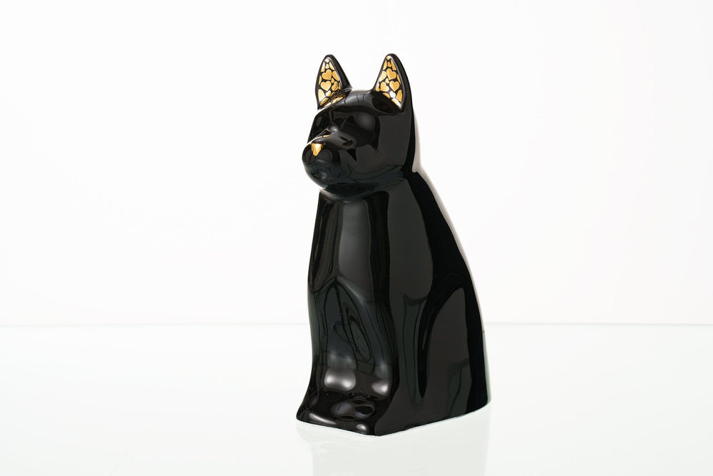 Pulvis Art Urns Pet Urn "Barkley" Pet Urn for Dog - Black | Ceramic | Handmade