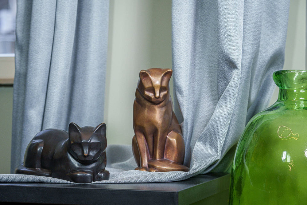 
                  
                    Pulvis Art Urns Pet Urn Cast Bronze Cat Urn "At Rest" | Dark Matte Patina | Cast Bronze
                  
                