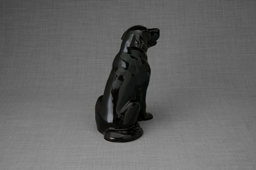 
                  
                    Pulvis Art Urns Pet Urn Golden Retriever Pet Urn - Lamp Black | Ceramic Urn
                  
                