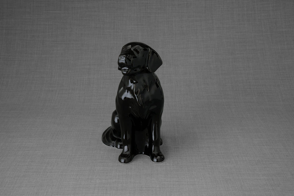 
                  
                    Pulvis Art Urns Pet Urn Golden Retriever Pet Urn - Lamp Black | Ceramic Urn
                  
                