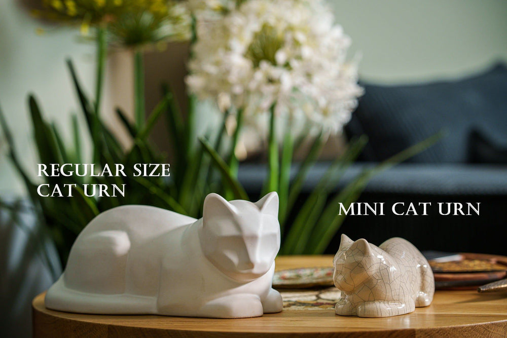 
                  
                    Pulvis Art Urns Pet Urn Mini Laying Cat Cremation Urn - Dark Sand | Ceramic
                  
                