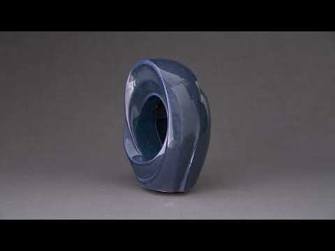 
                  
                    Load and play video in Gallery viewer, Handmade Cremation Urn for Ashes &quot;The Passage&quot; - Large | Blue Melange | Ceramic
                  
                