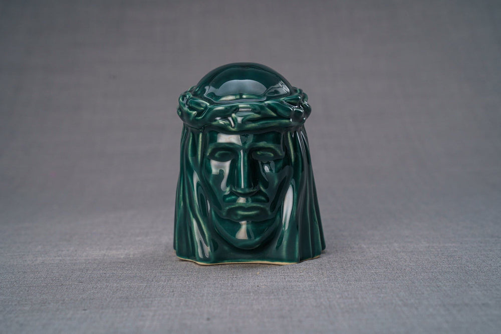 
                  
                    Pulvis Art Urns Keepsake Urn Handmade Mini Keepsake Urn "The Christ" - Oxide Green | Ceramic
                  
                