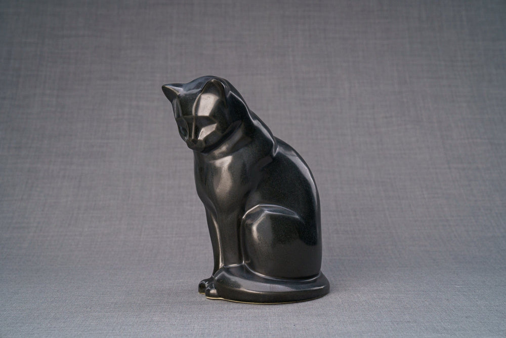 Pulvis Art Urns Pet Urn Neko Pet Urn for Ashes - Dark Matte | Ceramic | Handmade