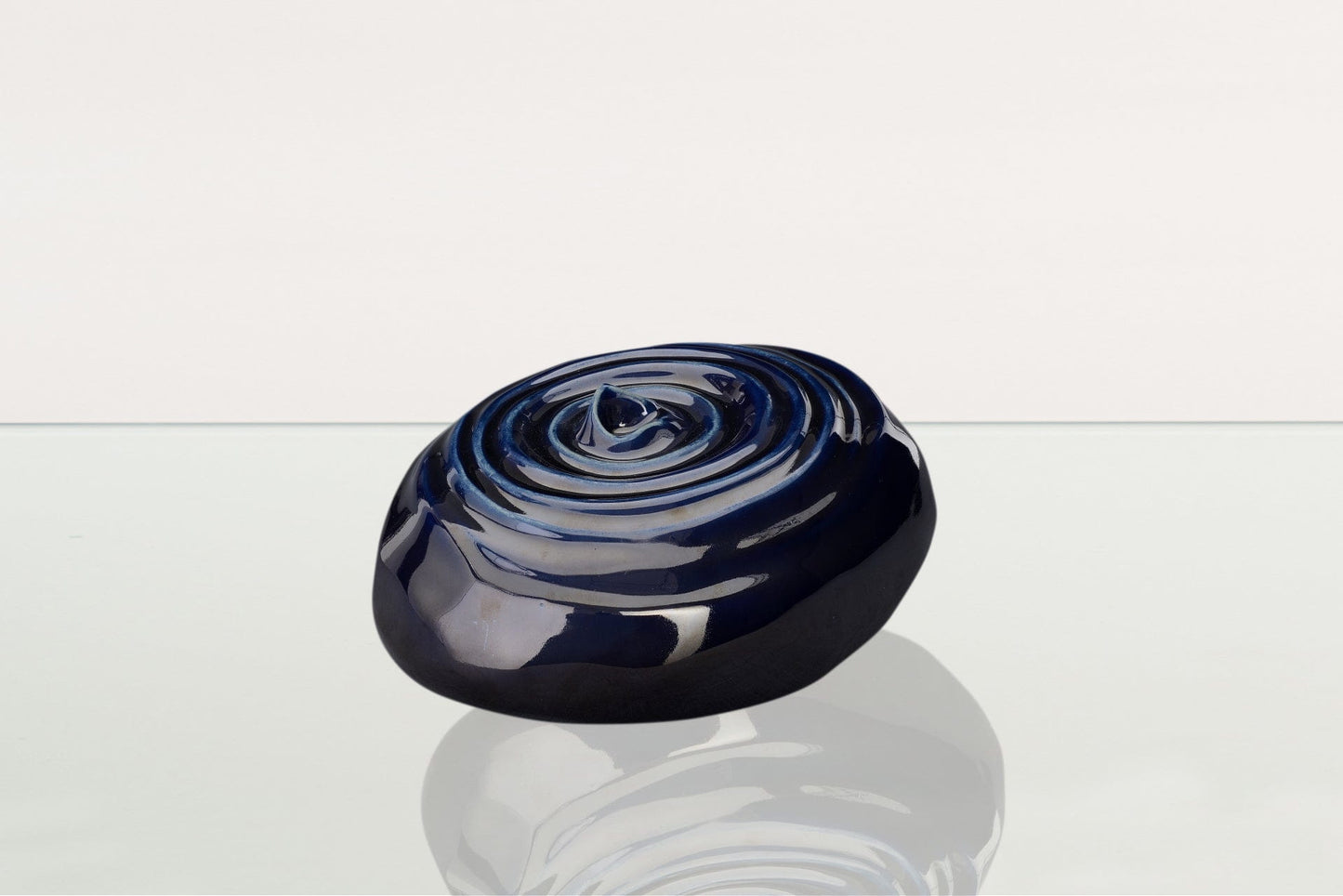 Handmade Cremation Urn for Ashes "Resonance" - Large Urn | Cobalt Metallic | Ceramic