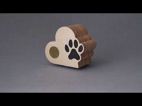 
                  
                    Load and play video in Gallery viewer, Love Paw Pet Urn - Plywood | Handmade Memorial
                  
                