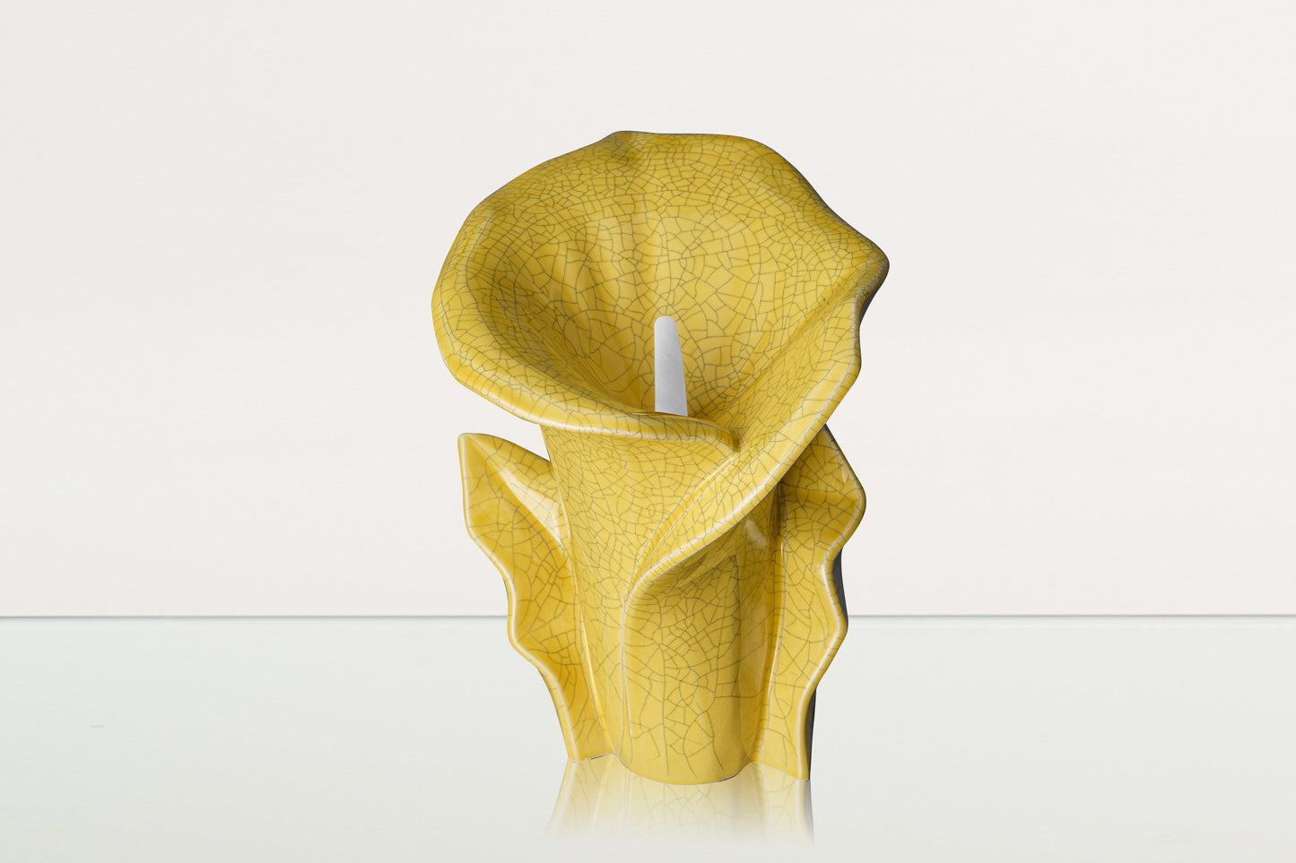 
                  
                    Pulvis Art Urns Adult Size Urn Calla Flower Memorial Urn for Ashes - Medium Urn | Yellow Craquelure
                  
                