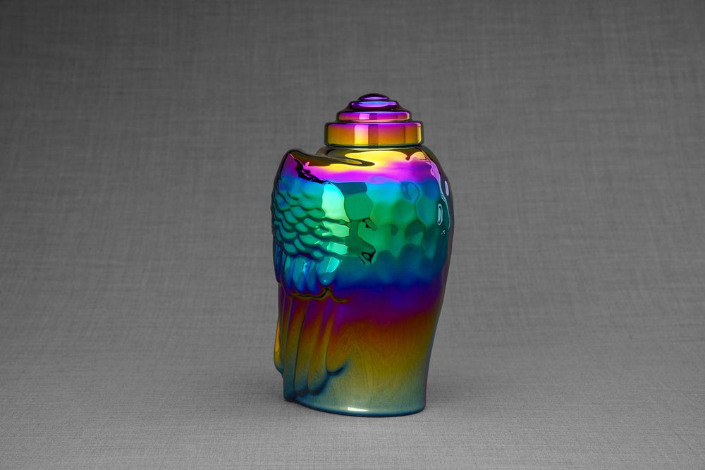 
                  
                    Pulvis Art Urns Adult Size Urn Exclusive Cremation Urn for Ashes "Wings" - Large | Rainbow Chrome
                  
                