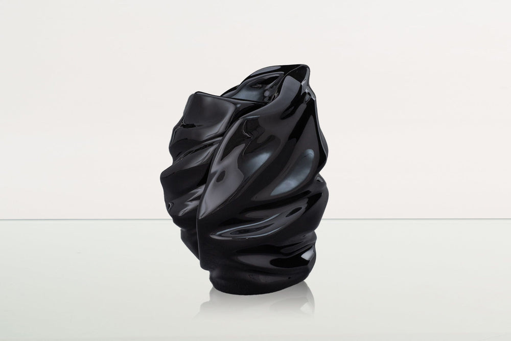 Pulvis Art Urns Adult Size Urn Handmade Cremation Urn for Ashes "Light" - Large | Lamp Black | Ceramic Art Urn