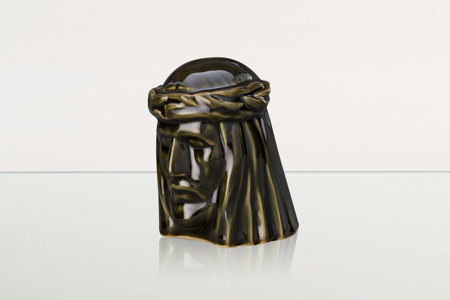 
                  
                    Pulvis Art Urns Keepsake Urn Handmade Mini Keepsake Urn "The Christ" - Oily Green | Ceramic Mini Urn
                  
                
