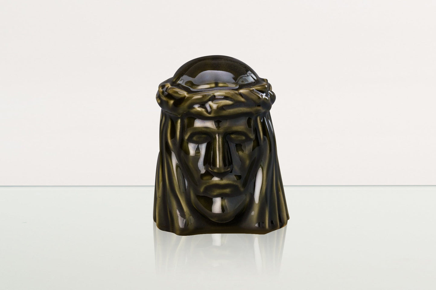 
                  
                    Pulvis Art Urns Keepsake Urn Handmade Mini Keepsake Urn "The Christ" - Oily Green | Ceramic Mini Urn
                  
                
