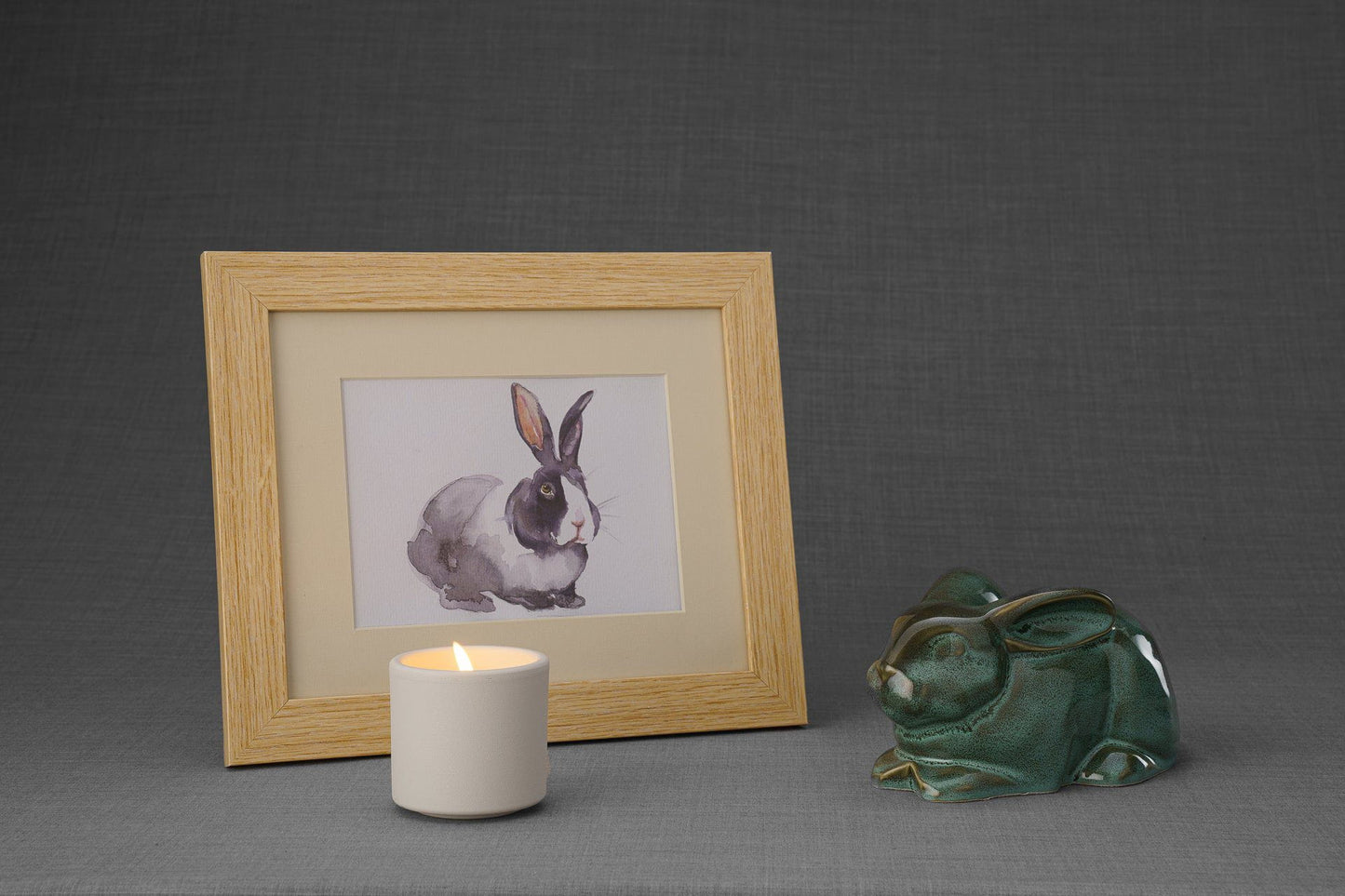 
                  
                    Pulvis Art Urns Memorial Bundle Bunny Memorial Bundle - 4 Pieces - Portrait | Urn | Nameplate Holder | Scented Candle
                  
                