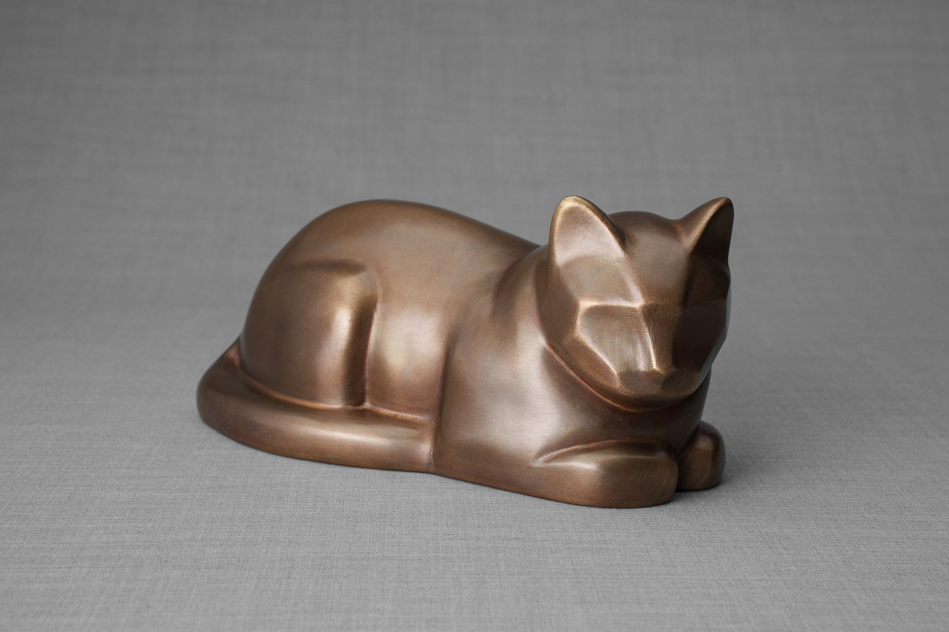 Cast Bronze Cat Urn At Rest Premium Quality Bronze