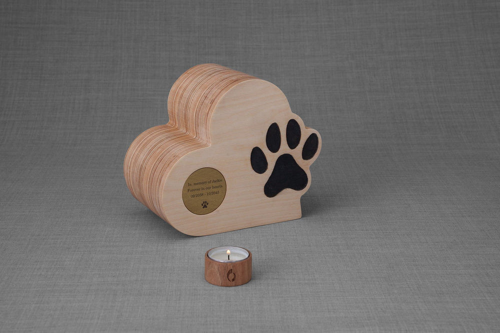 Love Paw Pet Urn Plywood Handmade Memorial