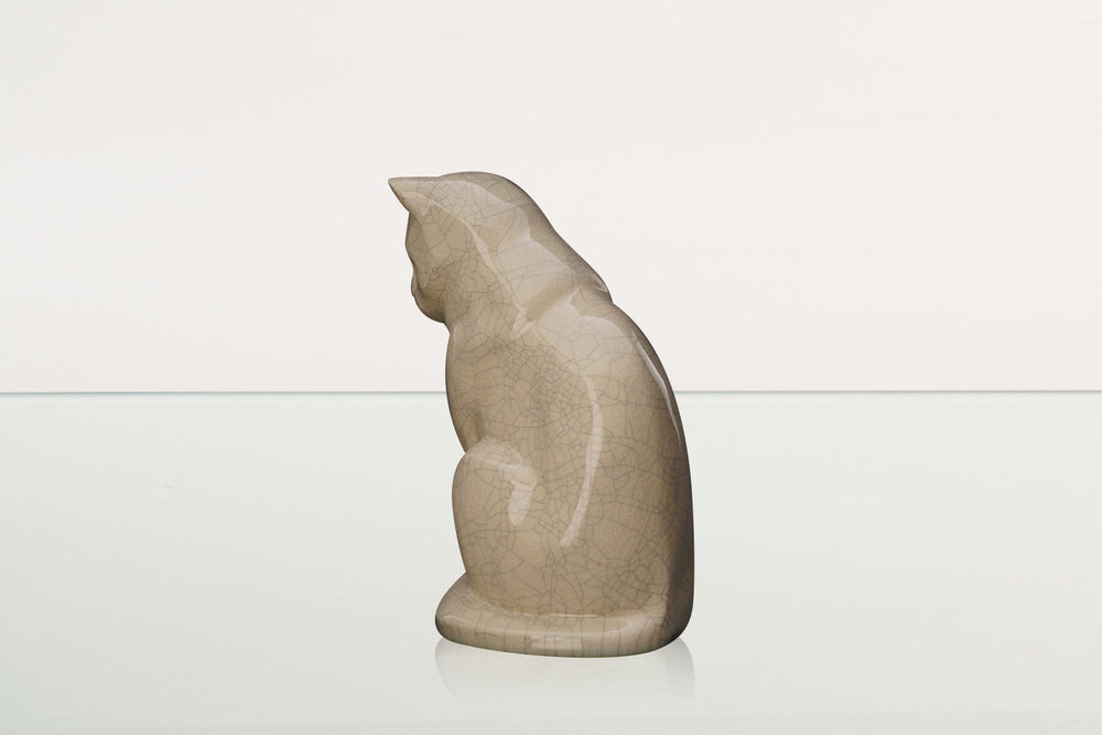 Pulvis Art Urns Pet Urn Neko Pet Urn for Ashes - Craquelure | Ceramic | Handmade Cat Urn