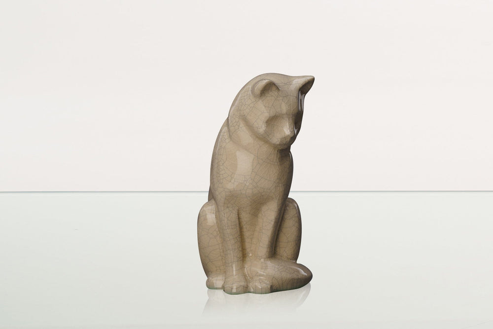 Pulvis Art Urns Pet Urn Neko Pet Urn for Ashes - Craquelure | Ceramic | Handmade Cat Urn