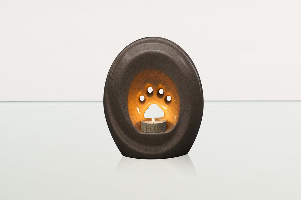 Pulvis Art Urns Pet Urn Paw Pet Urn for Ashes - Craquelure | Ceramic | Handmade Pet Urn