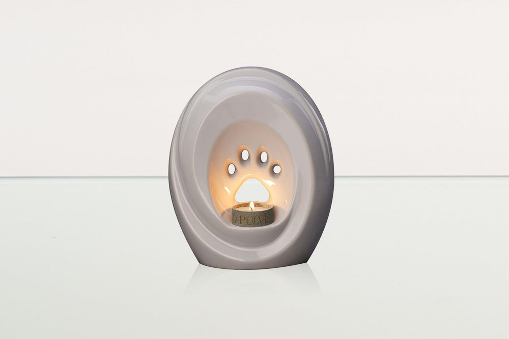 Pulvis Art Urns Pet Urn Paw Pet Urn for Ashes - White | Ceramic | Handmade Pet Urn