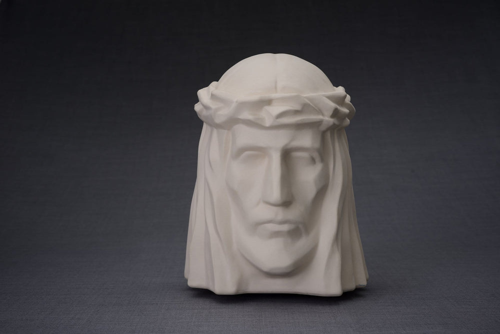 The Christ Handmade Cremation Urn for Ashes, size Large/Adult, color Unglazed-Pulvis Art Urns