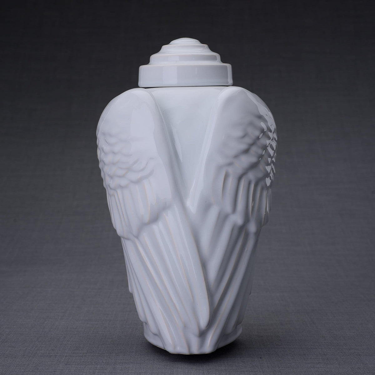 Wings - Handmade Cremation Urn for Ashes, color White, Large