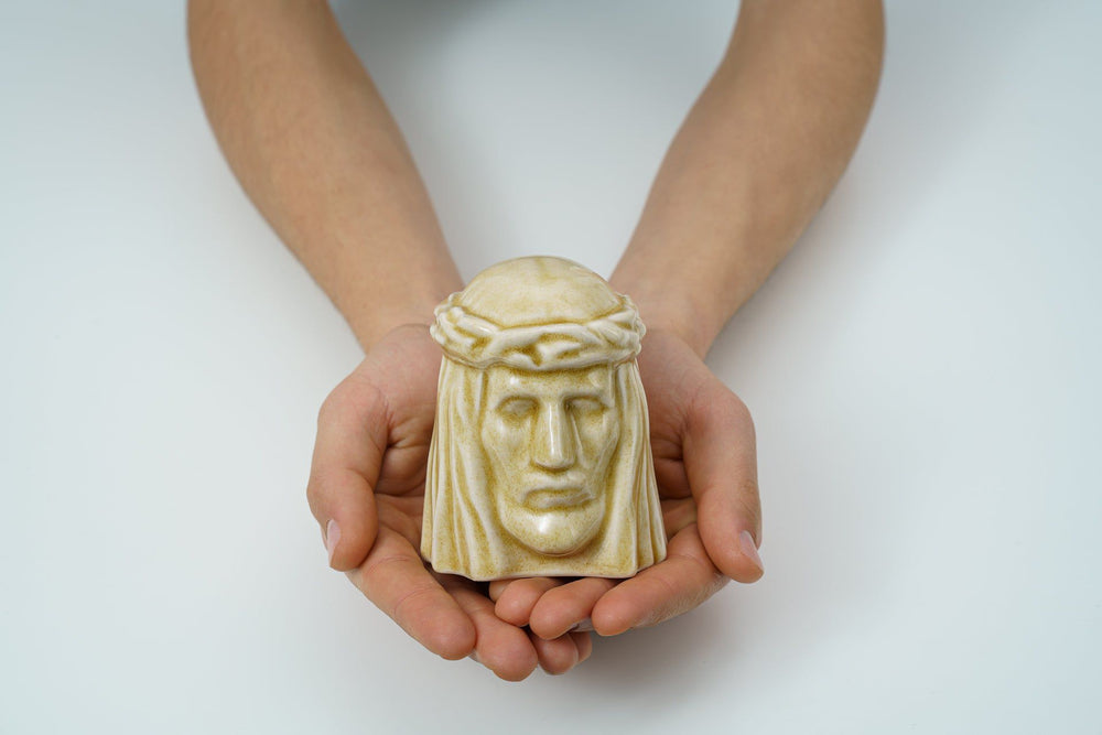 Pulvis Art Urns Keepsake Urn Handmade Mini Keepsake Urn "The Christ" - Oily Green | Ceramic