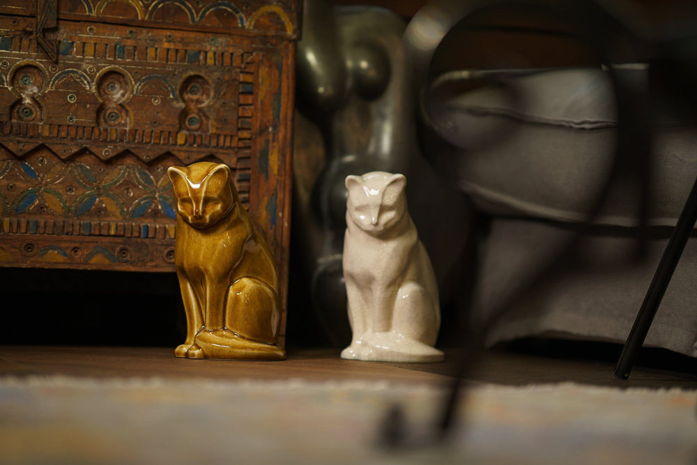 Pulvis Art Urns Pet Urn Neko Pet Urn for Ashes - Craquelure | Ceramic | Handmade